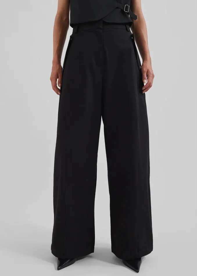 The Frankie Shop Bottoms Calix Wide Leg Pants 8211 Black 8211 Women