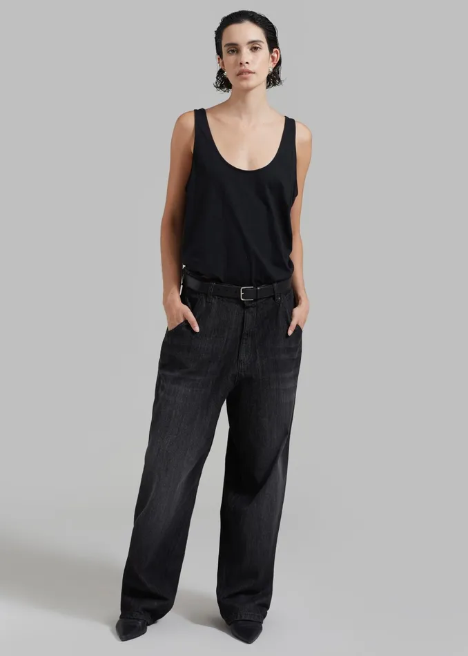 The Frankie Shop Bottoms Charleston Oversized Jeans 8211 Grey 8211 Women