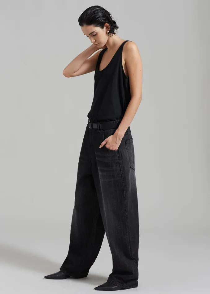 The Frankie Shop Bottoms Charleston Oversized Jeans 8211 Grey 8211 Women