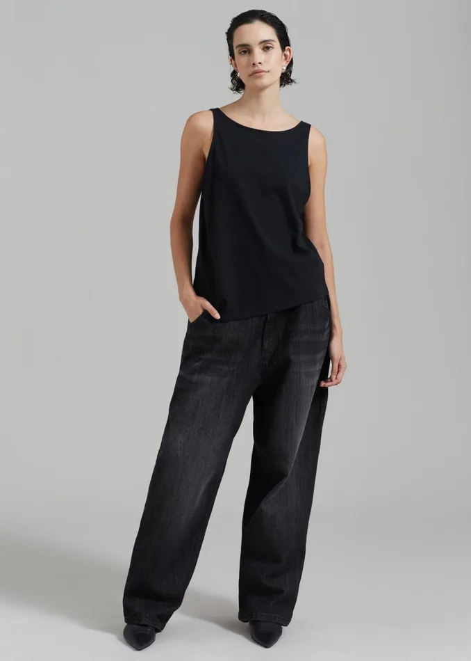 The Frankie Shop Bottoms Charleston Oversized Jeans 8211 Grey 8211 Women