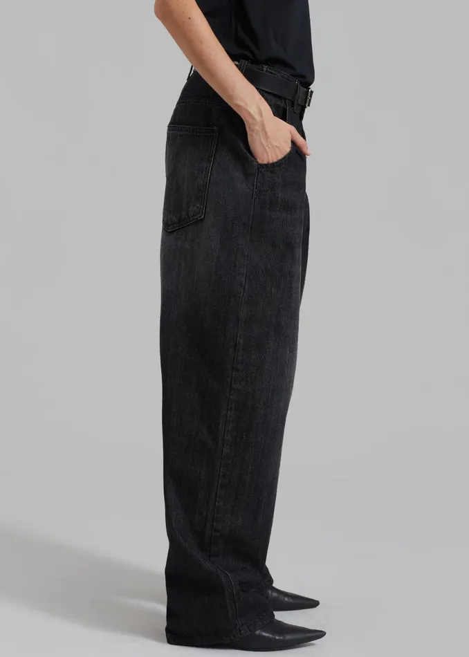 The Frankie Shop Bottoms Charleston Oversized Jeans 8211 Grey 8211 Women