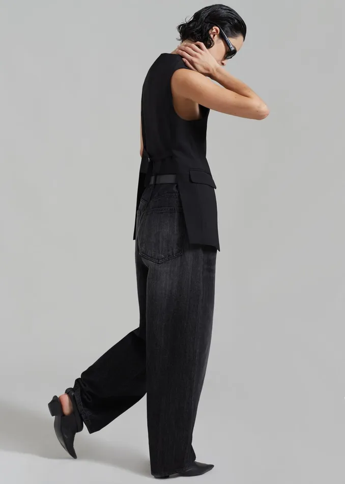 The Frankie Shop Bottoms Charleston Oversized Jeans 8211 Grey 8211 Women