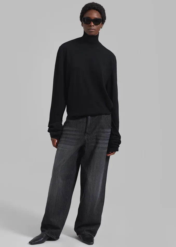 The Frankie Shop Bottoms Charleston Oversized Jeans 8211 Grey 8211 Women
