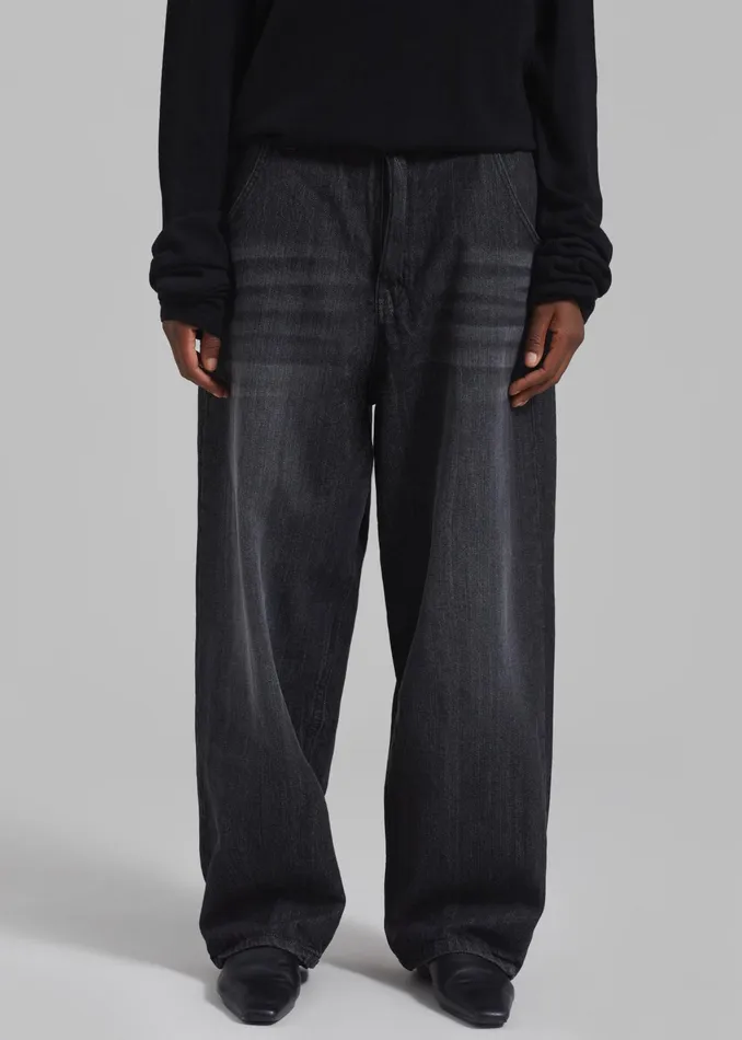 The Frankie Shop Bottoms Charleston Oversized Jeans 8211 Grey 8211 Women