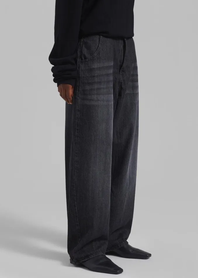 The Frankie Shop Bottoms Charleston Oversized Jeans 8211 Grey 8211 Women
