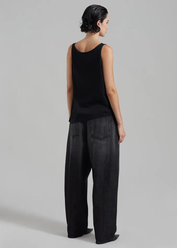 The Frankie Shop Bottoms Charleston Oversized Jeans 8211 Grey 8211 Women