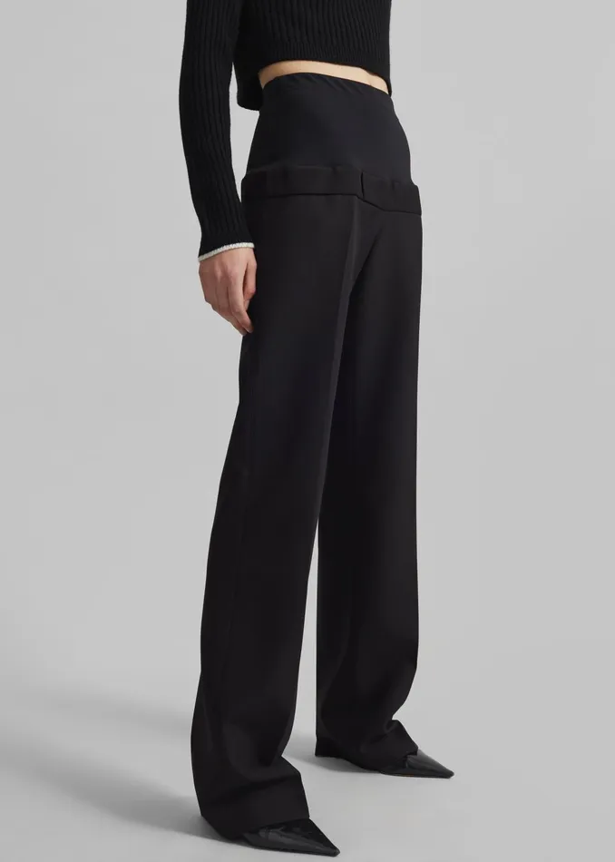 The Frankie Shop Bottoms Coperni Hybrid Jersey Tailored Trousers 8211 Black 8211 Women