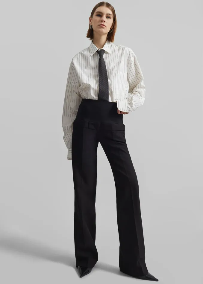 The Frankie Shop Bottoms Coperni Hybrid Jersey Tailored Trousers 8211 Black 8211 Women