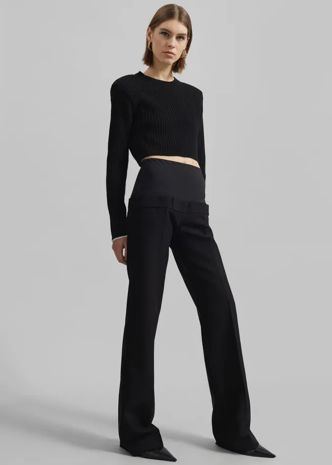 The Frankie Shop Bottoms Coperni Hybrid Jersey Tailored Trousers 8211 Black 8211 Women