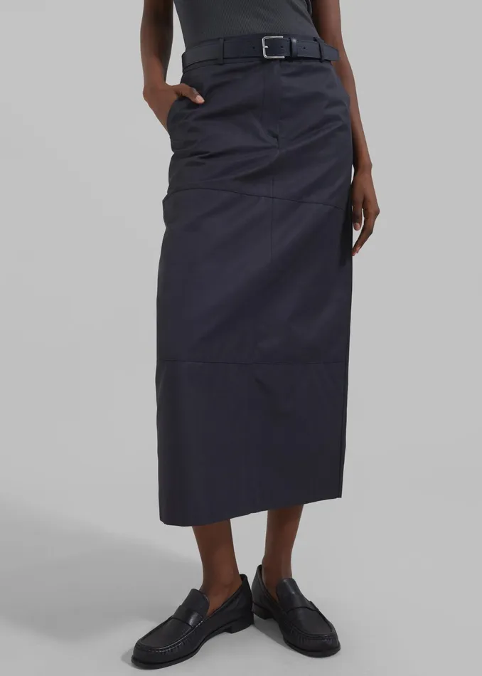 The Frankie Shop Bottoms Dara Midi Skirt 8211 Navy 8211 Women