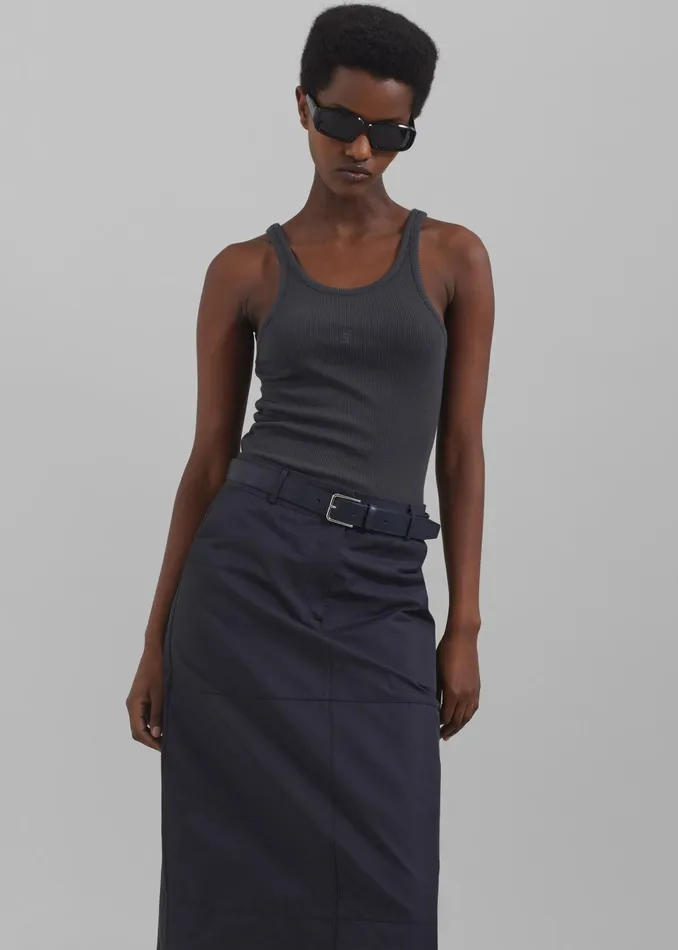 The Frankie Shop Bottoms Dara Midi Skirt 8211 Navy 8211 Women