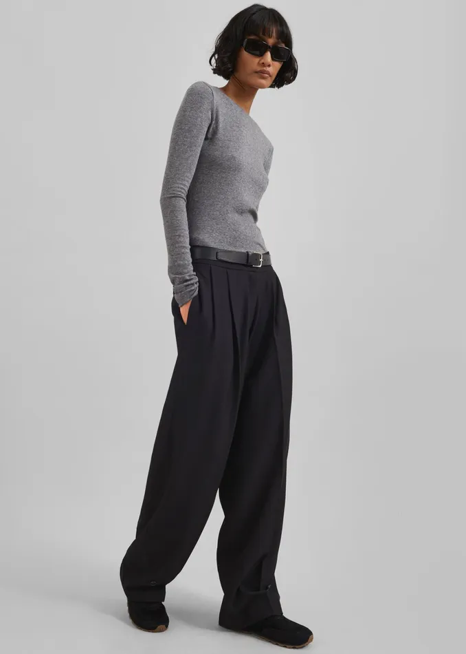 The Frankie Shop Bottoms Dina Pleated Trousers 8211 Black 8211 Women