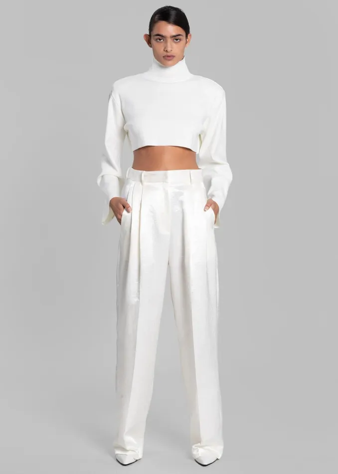 The Frankie Shop Bottoms Elvira Pleated Trousers 8211 Ivory 8211 Women
