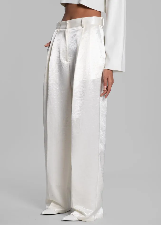 The Frankie Shop Bottoms Elvira Pleated Trousers 8211 Ivory 8211 Women