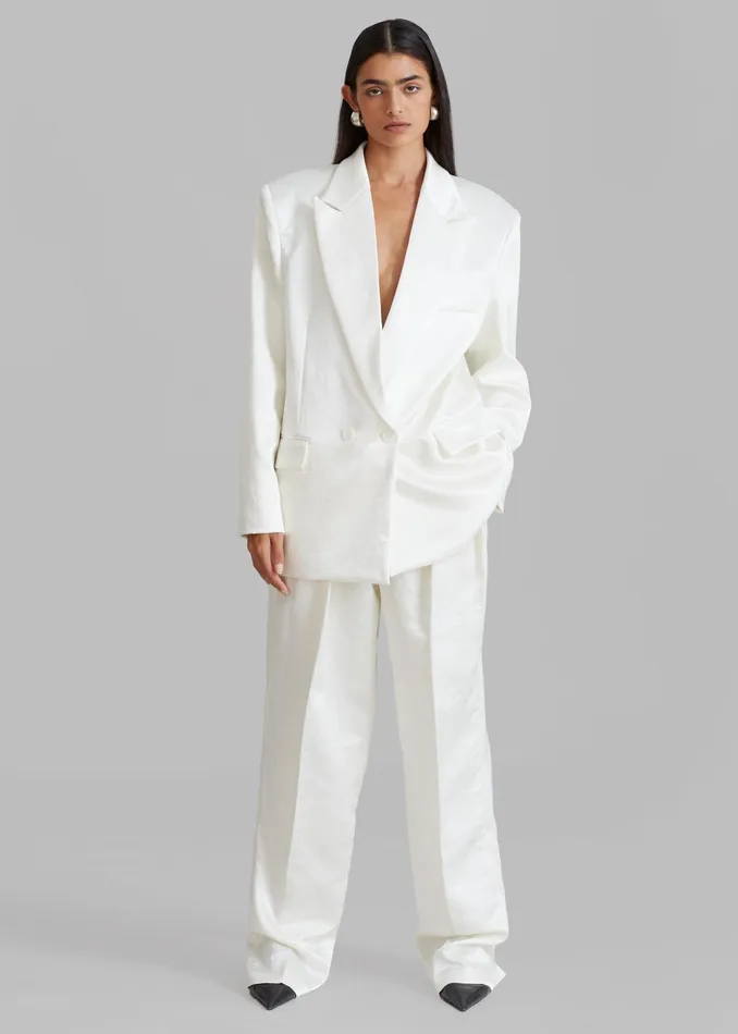 The Frankie Shop Bottoms Elvira Pleated Trousers 8211 Ivory 8211 Women