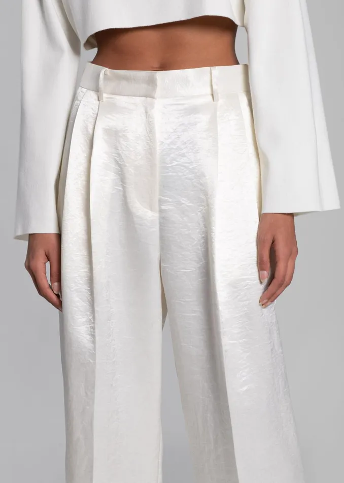 The Frankie Shop Bottoms Elvira Pleated Trousers 8211 Ivory 8211 Women
