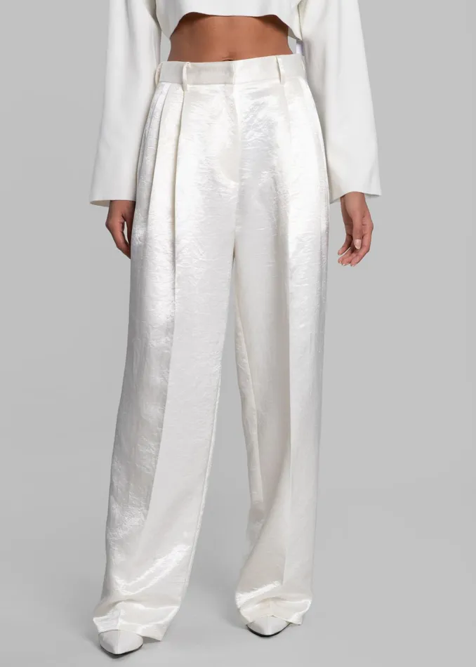 The Frankie Shop Bottoms Elvira Pleated Trousers 8211 Ivory 8211 Women
