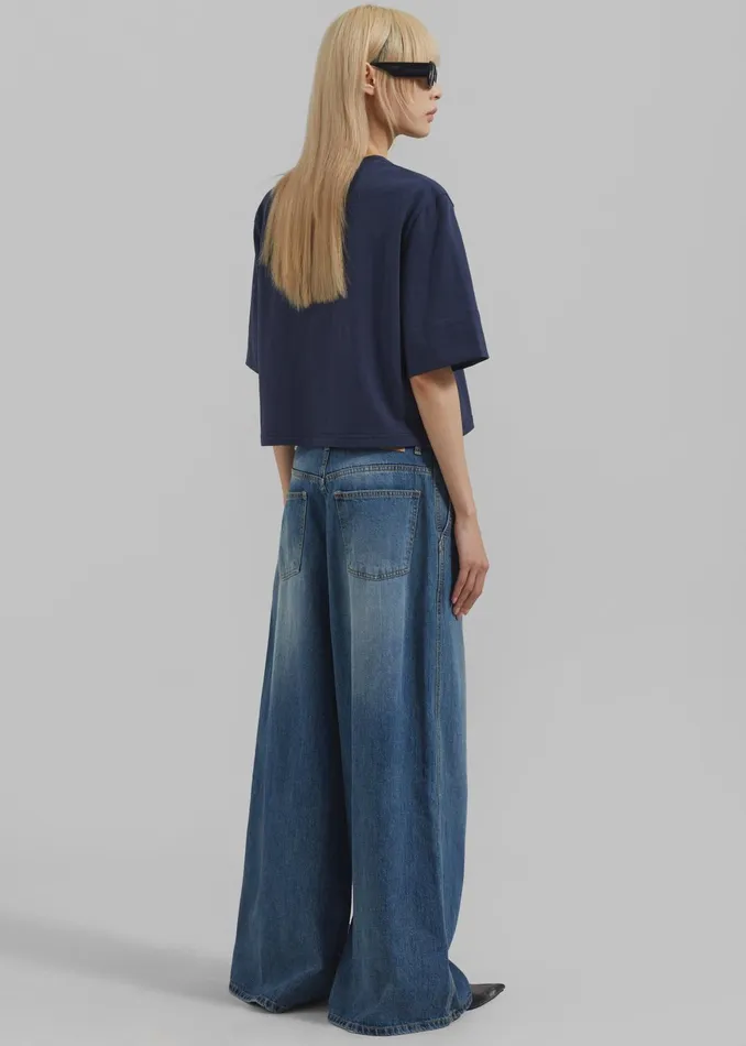 The Frankie Shop Bottoms Eve Wide Leg Jeans 8211 Medium Wash 8211 Women