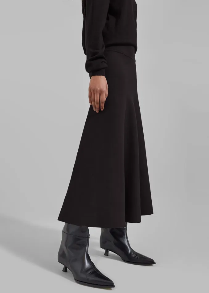 The Frankie Shop Bottoms Gabrielle Knit Midi Skirt 8211 Dark Plum 8211 Women