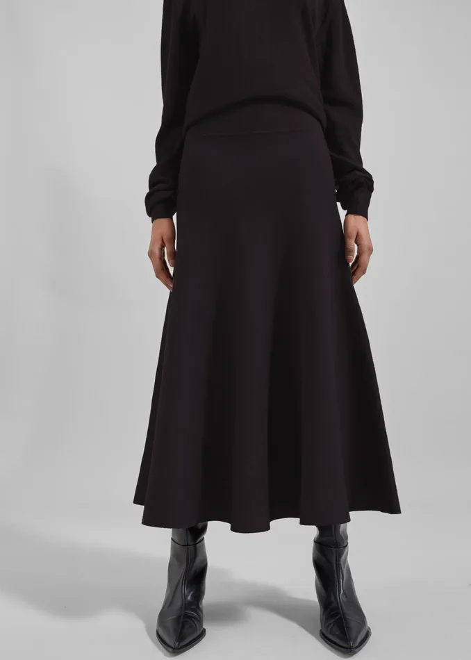 The Frankie Shop Bottoms Gabrielle Knit Midi Skirt 8211 Dark Plum 8211 Women