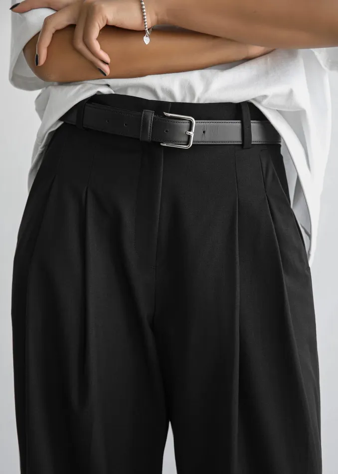 The Frankie Shop Bottoms Gelso Pleated Trousers 8211 Black 8211 Women