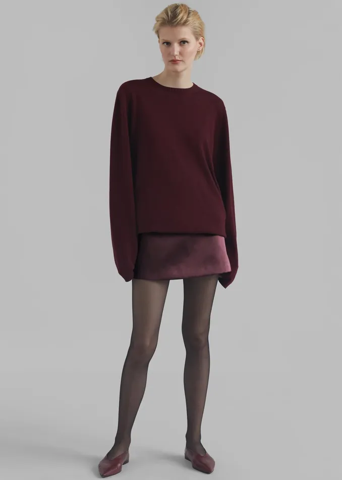 The Frankie Shop Bottoms Jo Satin Mini Skirt 8211 Burgundy 8211 Women