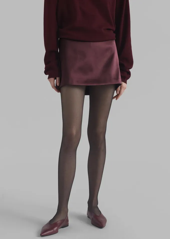 The Frankie Shop Bottoms Jo Satin Mini Skirt 8211 Burgundy 8211 Women