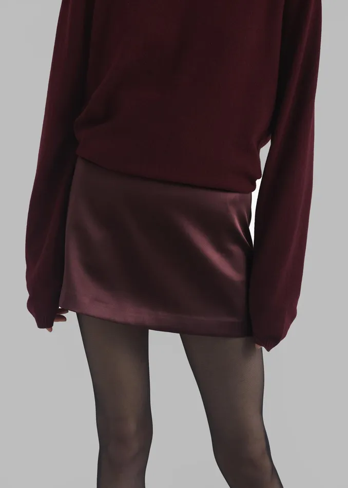 The Frankie Shop Bottoms Jo Satin Mini Skirt 8211 Burgundy 8211 Women