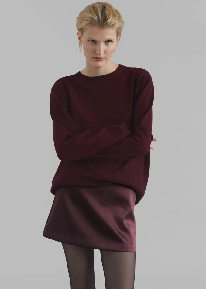 The Frankie Shop Bottoms Jo Satin Mini Skirt 8211 Burgundy 8211 Women