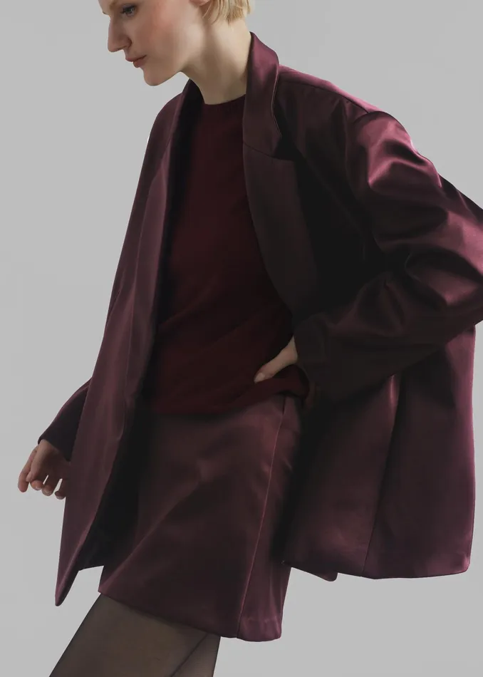 The Frankie Shop Bottoms Jo Satin Mini Skirt 8211 Burgundy 8211 Women