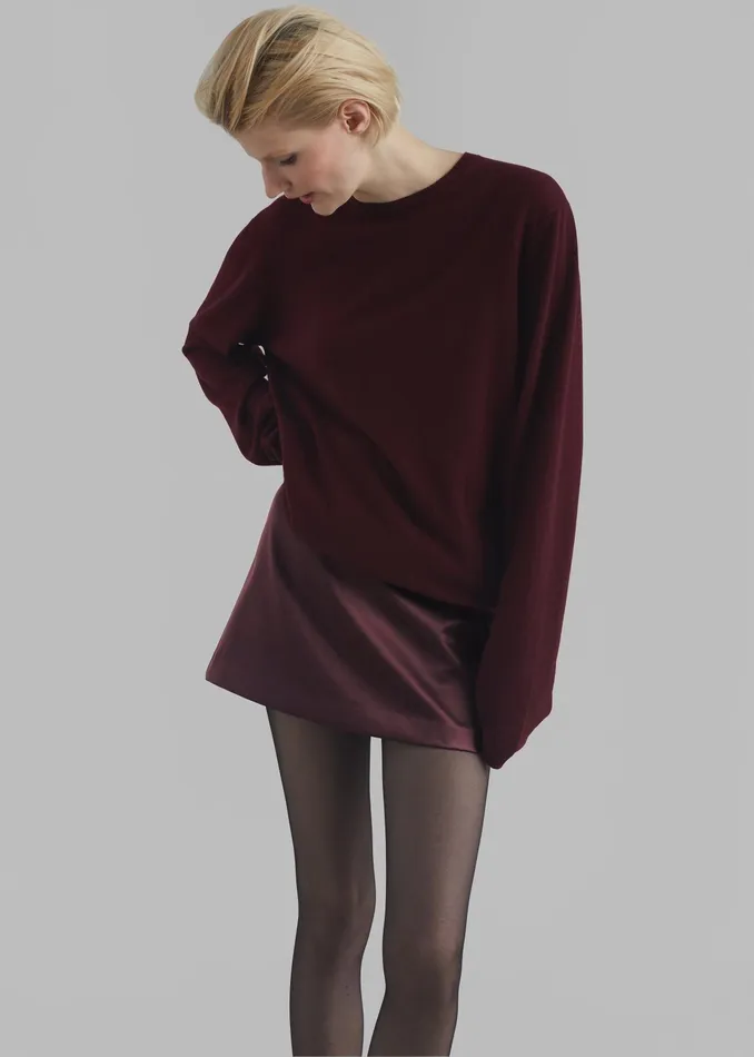 The Frankie Shop Bottoms Jo Satin Mini Skirt 8211 Burgundy 8211 Women