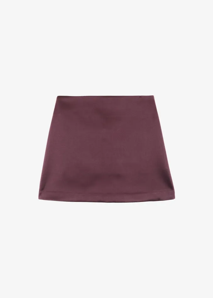 The Frankie Shop Bottoms Jo Satin Mini Skirt 8211 Burgundy 8211 Women