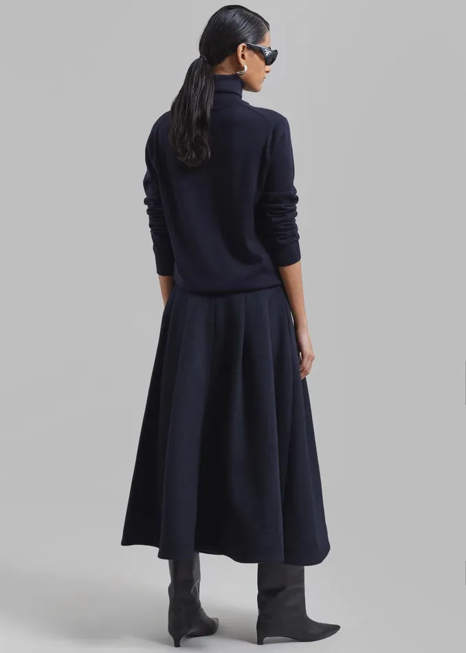 The Frankie Shop Bottoms Leila Flared Skirt 8211 Navy 8211 Women