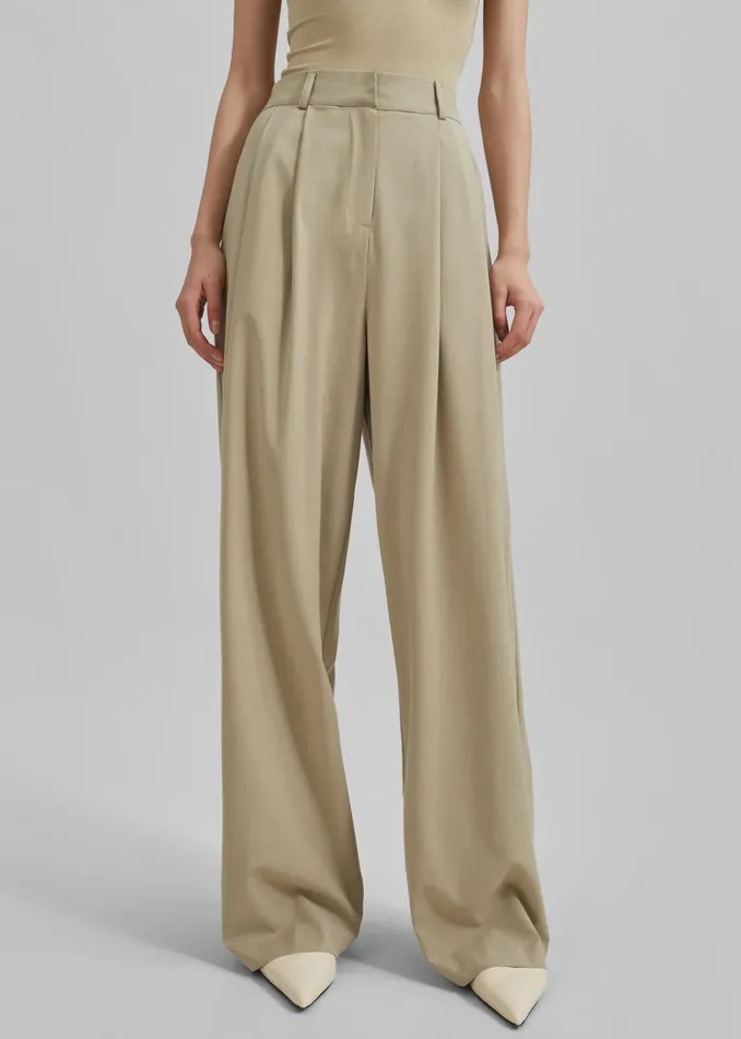 The Frankie Shop Bottoms Livvy Pleated Trousers 8211 Beige 8211 Women