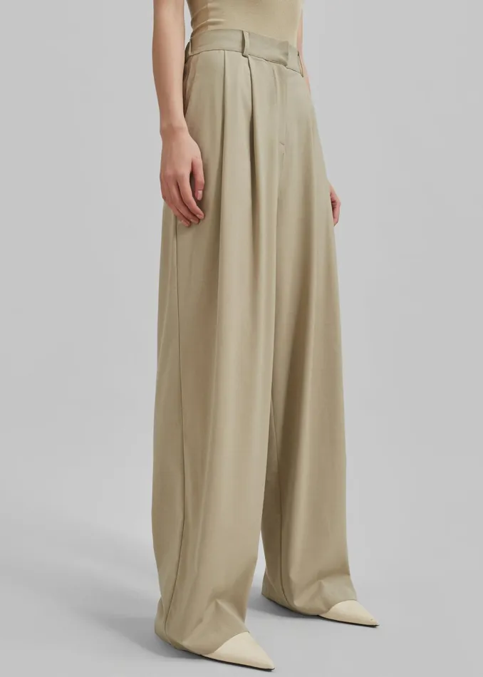 The Frankie Shop Bottoms Livvy Pleated Trousers 8211 Beige 8211 Women