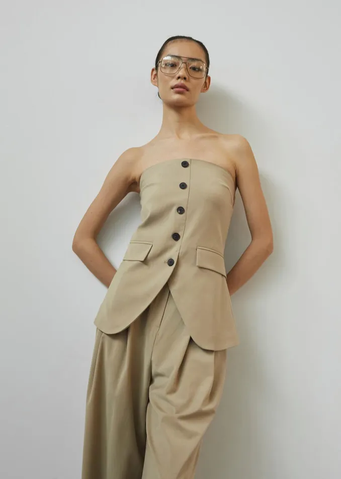 The Frankie Shop Bottoms Livvy Pleated Trousers 8211 Beige 8211 Women