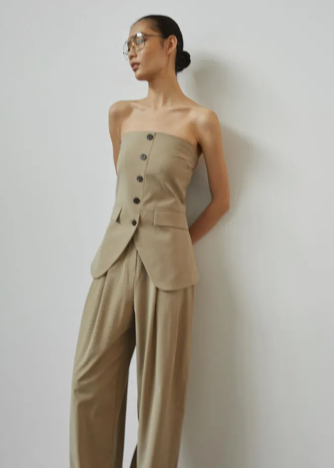 The Frankie Shop Bottoms Livvy Pleated Trousers 8211 Beige 8211 Women