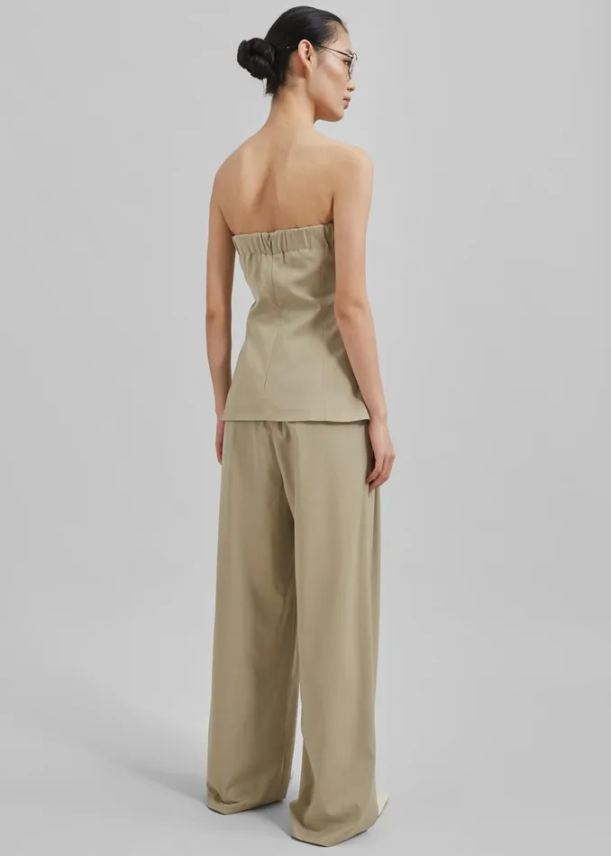 The Frankie Shop Bottoms Livvy Pleated Trousers 8211 Beige 8211 Women