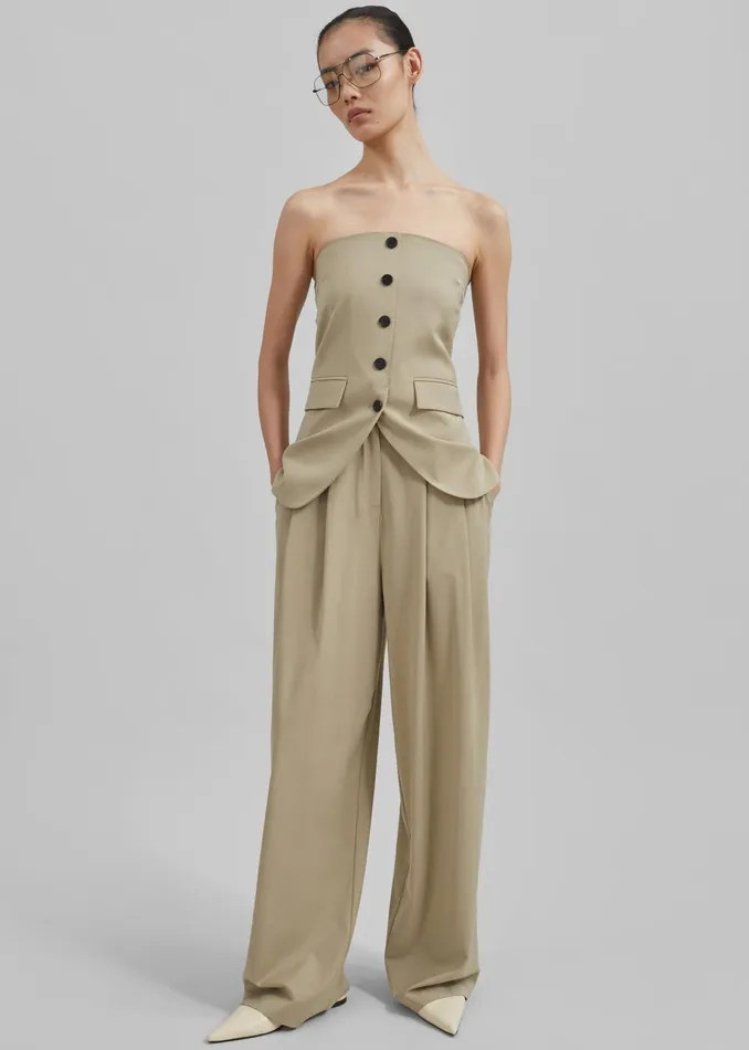 The Frankie Shop Bottoms Livvy Pleated Trousers 8211 Beige 8211 Women