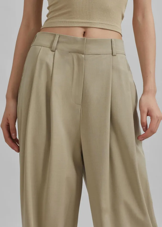 The Frankie Shop Bottoms Livvy Pleated Trousers 8211 Beige 8211 Women