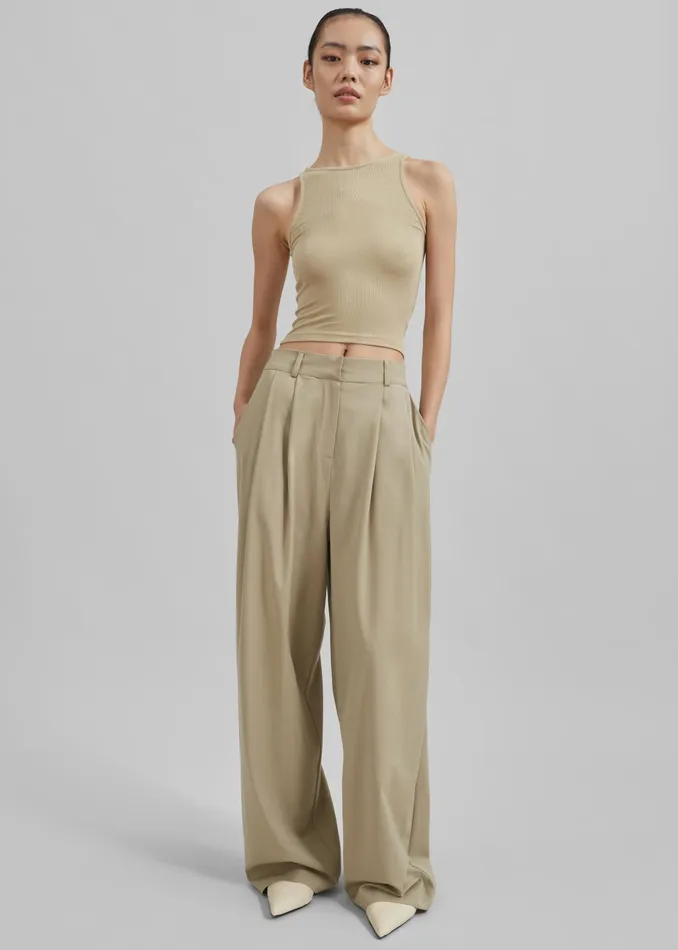 The Frankie Shop Bottoms Livvy Pleated Trousers 8211 Beige 8211 Women