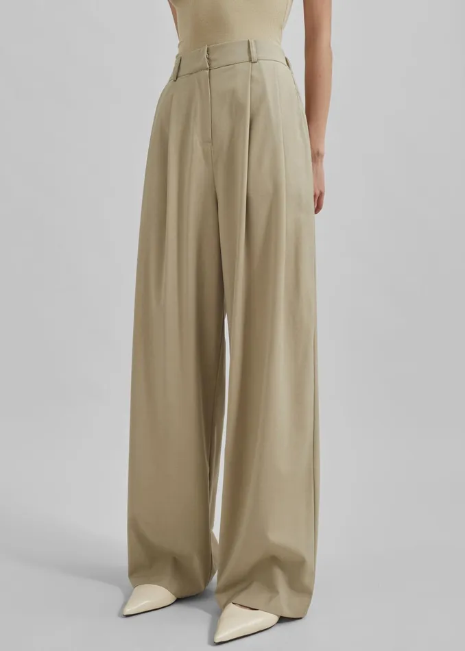 The Frankie Shop Bottoms Livvy Pleated Trousers 8211 Beige 8211 Women