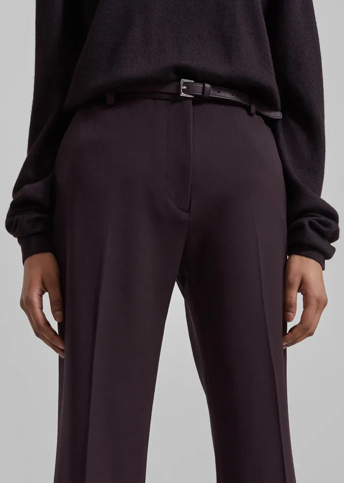 The Frankie Shop Bottoms Lyra Flared Pants 8211 Dark Plum 8211 Women