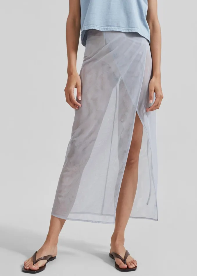 The Frankie Shop Bottoms Magdalena Sheer Midi Skirt 8211 Grey 8211 Women