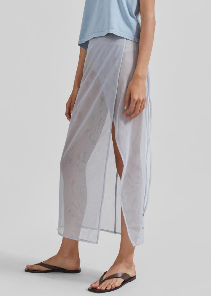 The Frankie Shop Bottoms Magdalena Sheer Midi Skirt 8211 Grey 8211 Women