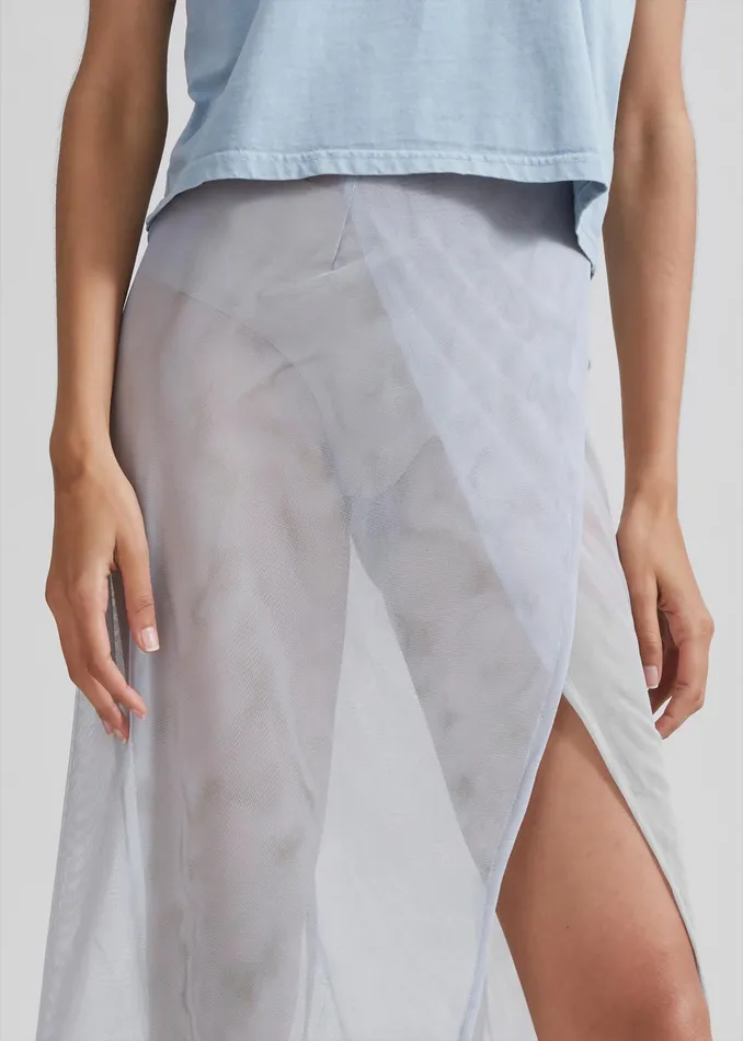 The Frankie Shop Bottoms Magdalena Sheer Midi Skirt 8211 Grey 8211 Women