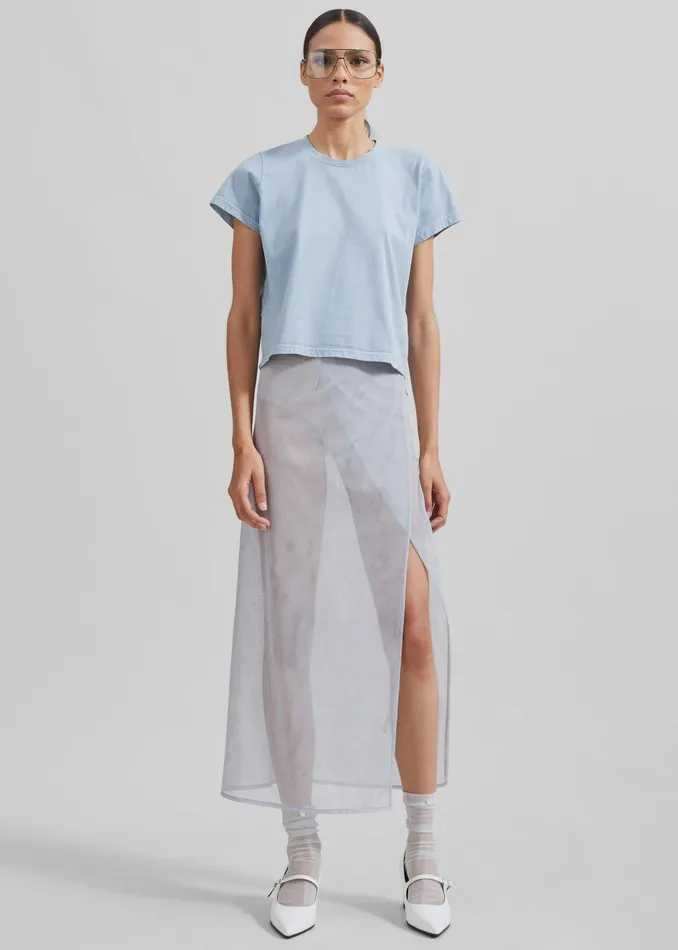 The Frankie Shop Bottoms Magdalena Sheer Midi Skirt 8211 Grey 8211 Women