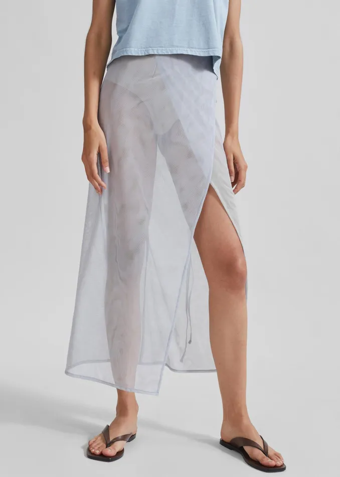 The Frankie Shop Bottoms Magdalena Sheer Midi Skirt 8211 Grey 8211 Women