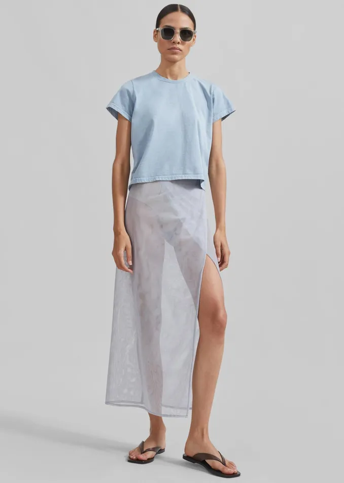 The Frankie Shop Bottoms Magdalena Sheer Midi Skirt 8211 Grey 8211 Women