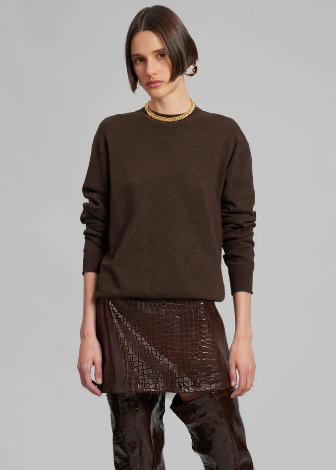 The Frankie Shop Bottoms Mary CrocEffect Mini Skirt 8211 Brown 8211 Women
